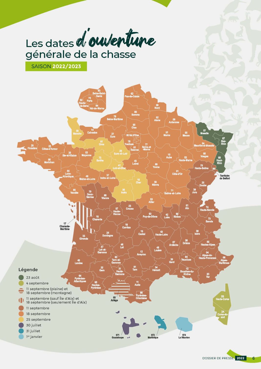 Saison de chasse 2022/2023 toutes les dates d'ouverture par