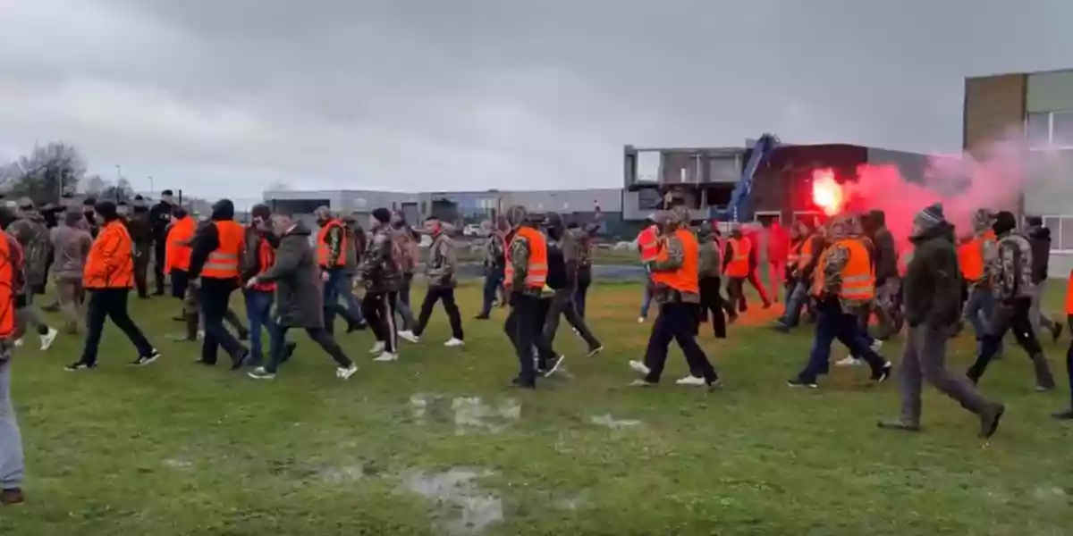 Manifestation des chasseurs à Wormhout